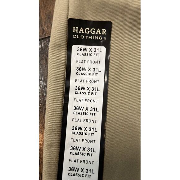 NWT Haggar Comfort Equipped Flat Front Khaki Dress Pants Size 36‎ x 31 - Picture 1 of 4
